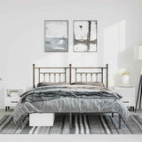 Metal Bed Frame without Mattress with Headboard Black 150x200 cm - Top-Down View