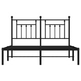 Metal Bed Frame without Mattress with Headboard Black 150x200 cm