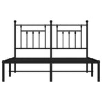 Metal Bed Frame without Mattress with Headboard Black 150x200 cm