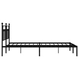 Metal Bed Frame without Mattress with Headboard Black 183x203 cm King - Close-Up Angle