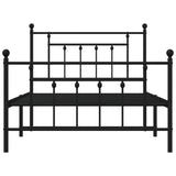 Metal Bed Frame without Mattress with Footboard Black 107x203 cm King Single - Rear View