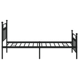 Metal Bed Frame without Mattress with Footboard Black 107x203 cm King Single - Close-Up Angle