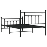 Metal Bed Frame without Mattress with Footboard Black 107x203 cm King Single - Low Angle