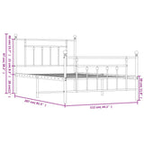 Metal Bed Frame without Mattress with Footboard Black 107x203 cm King Single - Extra Image