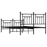 Metal Bed Frame without Mattress with Footboard Black 150x200 cm - Low Angle