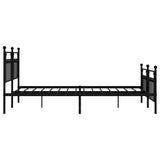 Metal Bed Frame without Mattress with Footboard Black 183x203 cm King - Rear View