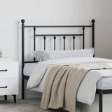 Metal Headboard Black 90 cm - Side View