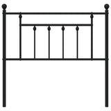 Metal Headboard Black 90 cm - Top-Down View