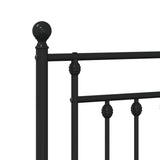 Metal Headboard Black 90 cm - Rear View