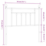 Metal Replace Headboard Black 90 cm