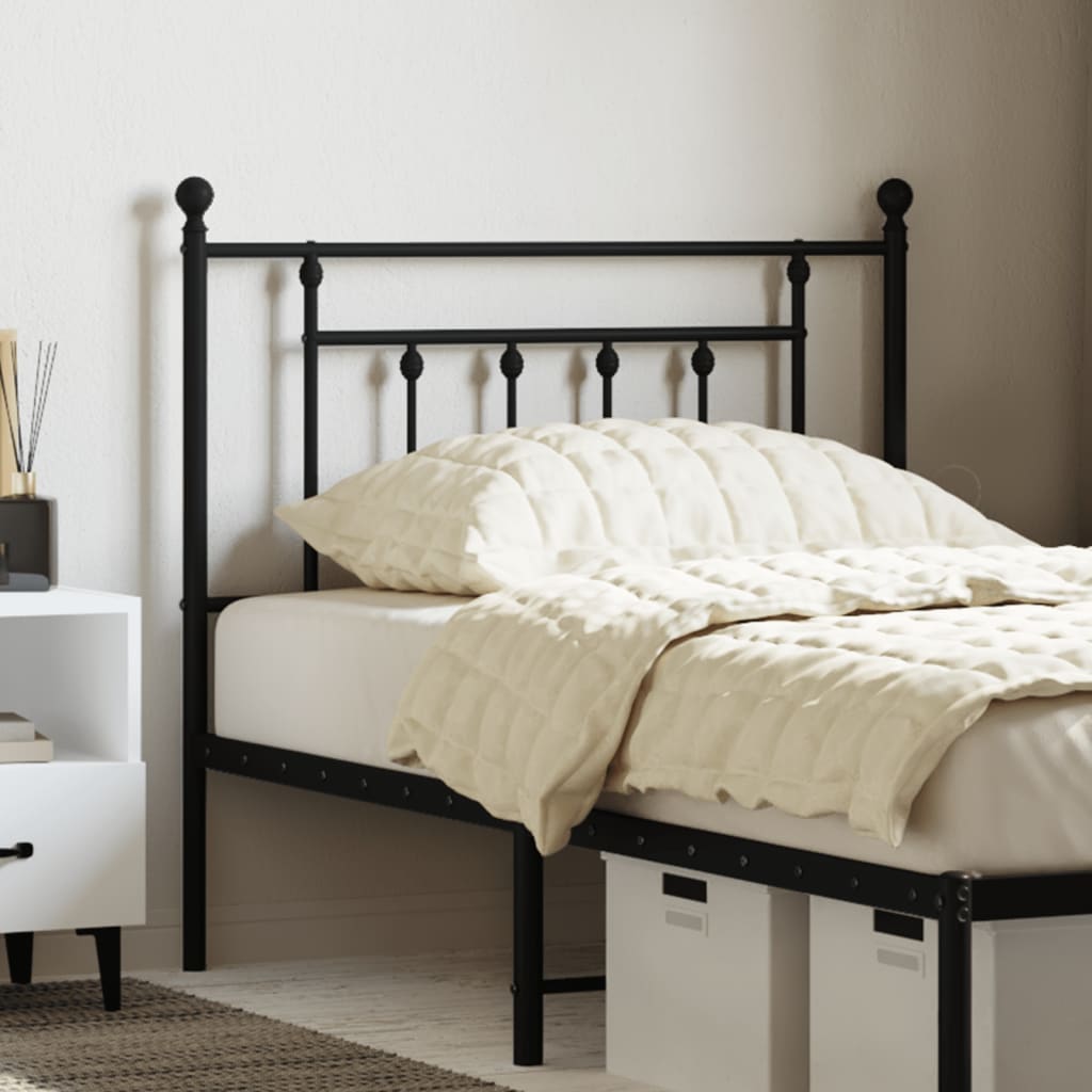 Metal Replace Headboard Black 90 cm
