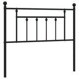 Metal Headboard Black 107 cm King Single - Front View