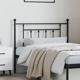 Metal Headboard Black 107 cm King Single - Side View