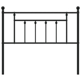 Metal Headboard Black 107 cm King Single - Top-Down View