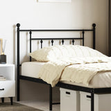 Metal Headboard Black 107 cm King Single
