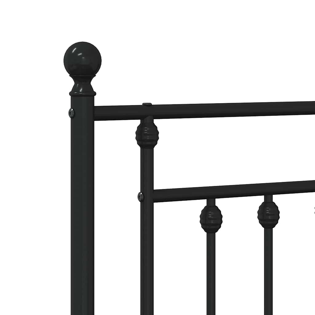 Metal Replace Headboard Black 135 cm