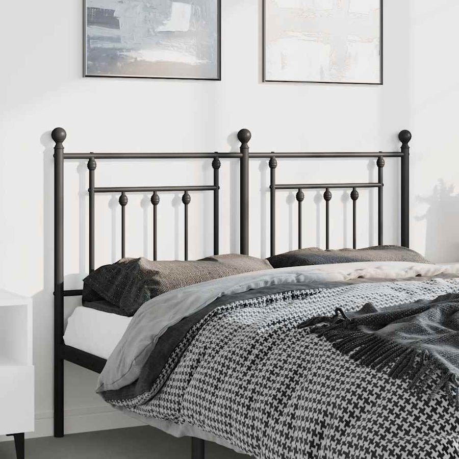 Metal Replace Headboard Black 135 cm