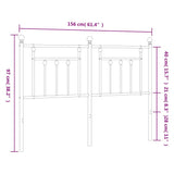 Metal Replace Headboard Black 150 cm