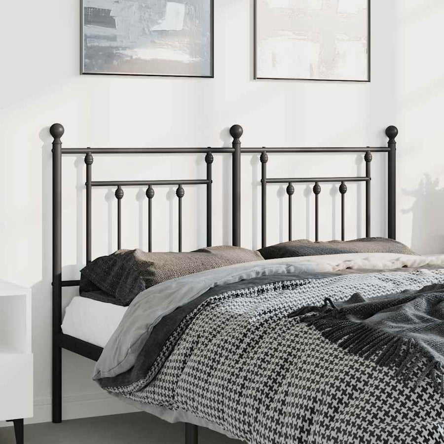 Metal Replace Headboard Black 150 cm