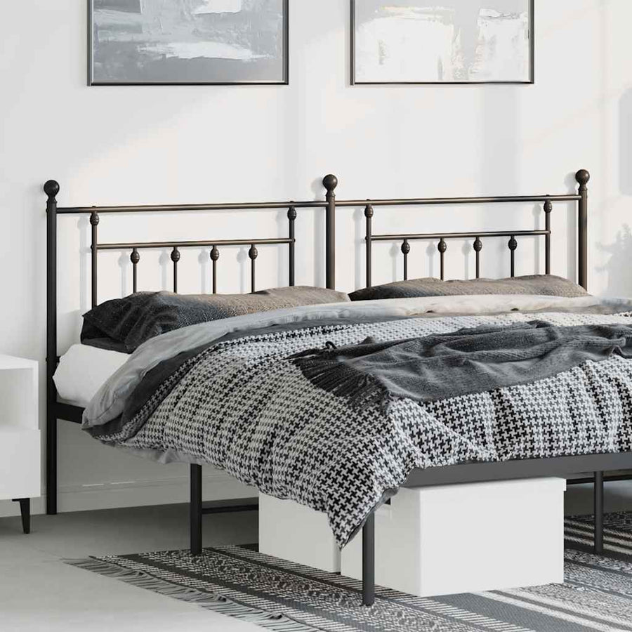 Metal Replace Headboard Black 180 cm