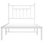 Metal Bed Frame without Mattress with Headboard White 90x190 cm