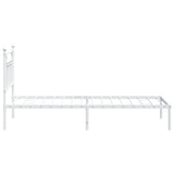 Metal Bed Frame without Mattress with Headboard White 90x190 cm - Close-Up Angle