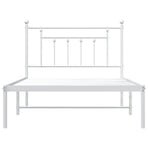 Metal Bed Frame without Mattress with Headboard White 107x203 cm King Single