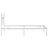 Metal Bed Frame without Mattress with Headboard White 107x203 cm King Single - Close-Up Angle