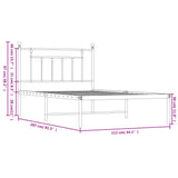 Metal Bed Frame without Mattress with Headboard White 107x203 cm King Single - Extra Image
