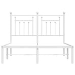 Metal Bed Frame without Mattress with Headboard White 135x190 cm