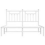 Metal Bed Frame without Mattress with Headboard White 150x200 cm