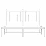 Metal Bed Frame without Mattress with Headboard White 150x200 cm