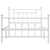 Metal Bed Frame without Mattress with Footboard White 107x203 cm King Single