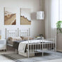Metal Bed Frame without Mattress with Footboard White 135x190 cm
