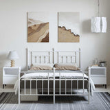 Metal Bed Frame without Mattress with Footboard White 150x200 cm