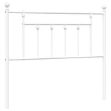 Metal Headboard White 107 cm King Single - Front View