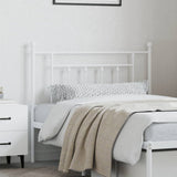 Metal Headboard White 107 cm King Single - Side View