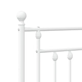Metal Headboard White 107 cm King Single - Rear View