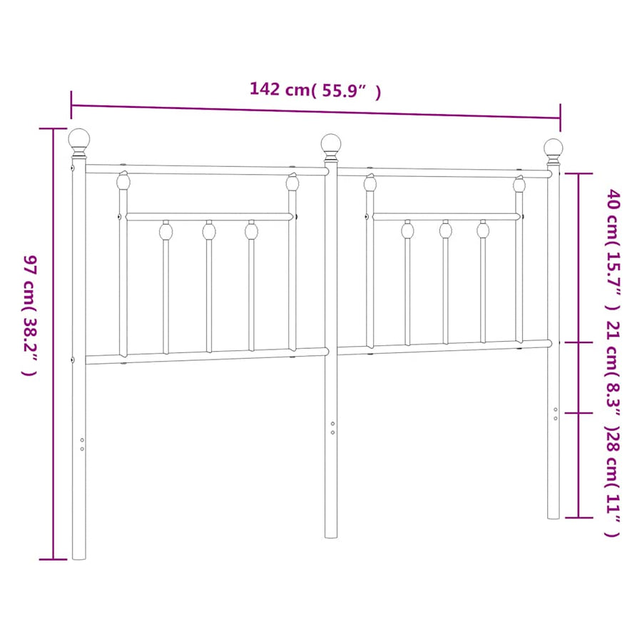 Metal Replace Headboard White 135 cm