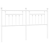 Metal Headboard White 183 cm King - Front View