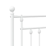 Metal Headboard White 183 cm King - Rear View