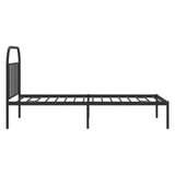 Metal Bed Frame without Mattress with Headboard Black 107x203 cm King Single - Close-Up Angle