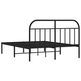 Metal Bed Frame without Mattress with Headboard Black 150x200 cm - Low Angle