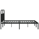 Metal Bed Frame without Mattress with Headboard Black 183x203 cm King - Close-Up Angle