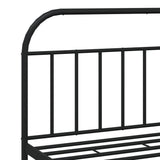 Metal Bed Frame without Mattress with Headboard Black 183x203 cm King