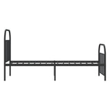 Metal Bed Frame without Mattress with Footboard Black 90x190 cm - Close-Up Angle
