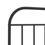 Metal Bed Frame without Mattress with Footboard Black 90x190 cm - Extra Image