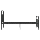 Metal Bed Frame without Mattress with Footboard Black 107x203 cm King Single - Close-Up Angle