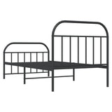 Metal Bed Frame without Mattress with Footboard Black 107x203 cm King Single - Low Angle