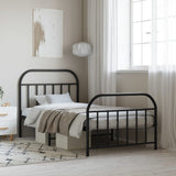 Metal Bed Frame without Mattress with Footboard Black 107x203 cm King Single